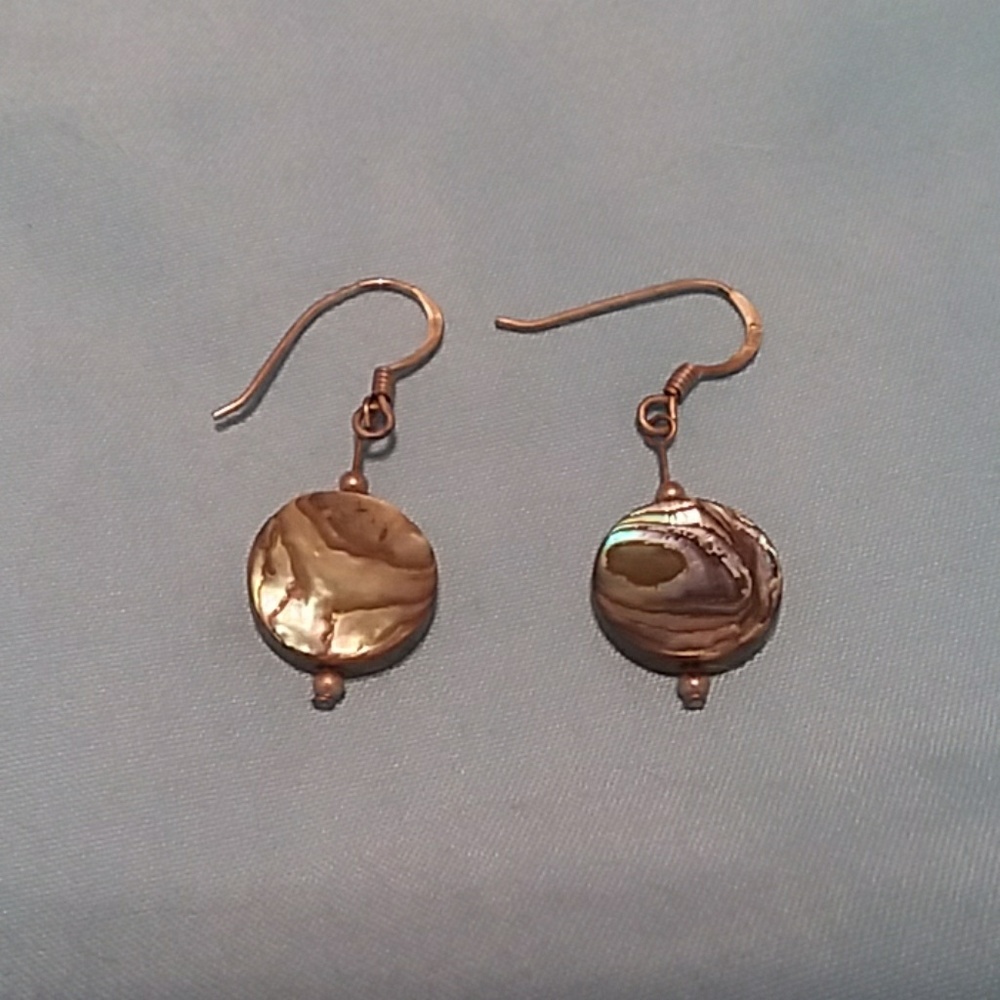Abalone and Real Silver Earrings